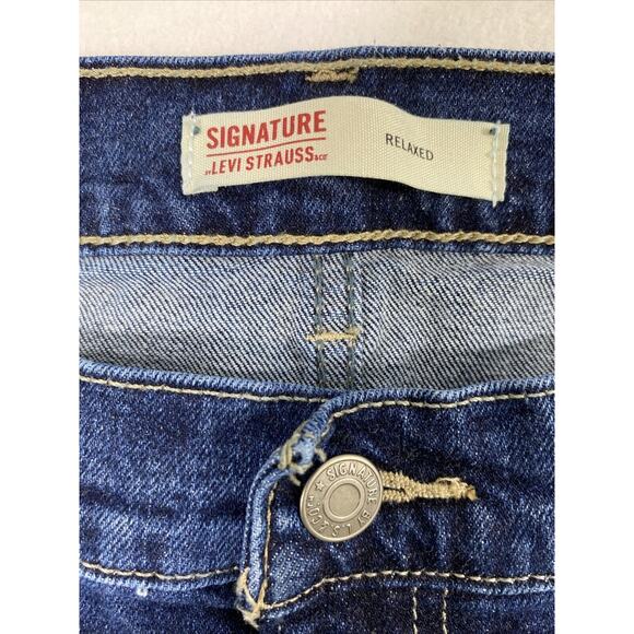 Levi Strauss Signature Jeans Mens‎ 40 x 29.5 Dark Wash Denim Straight Relaxed - Picture 4 of 10